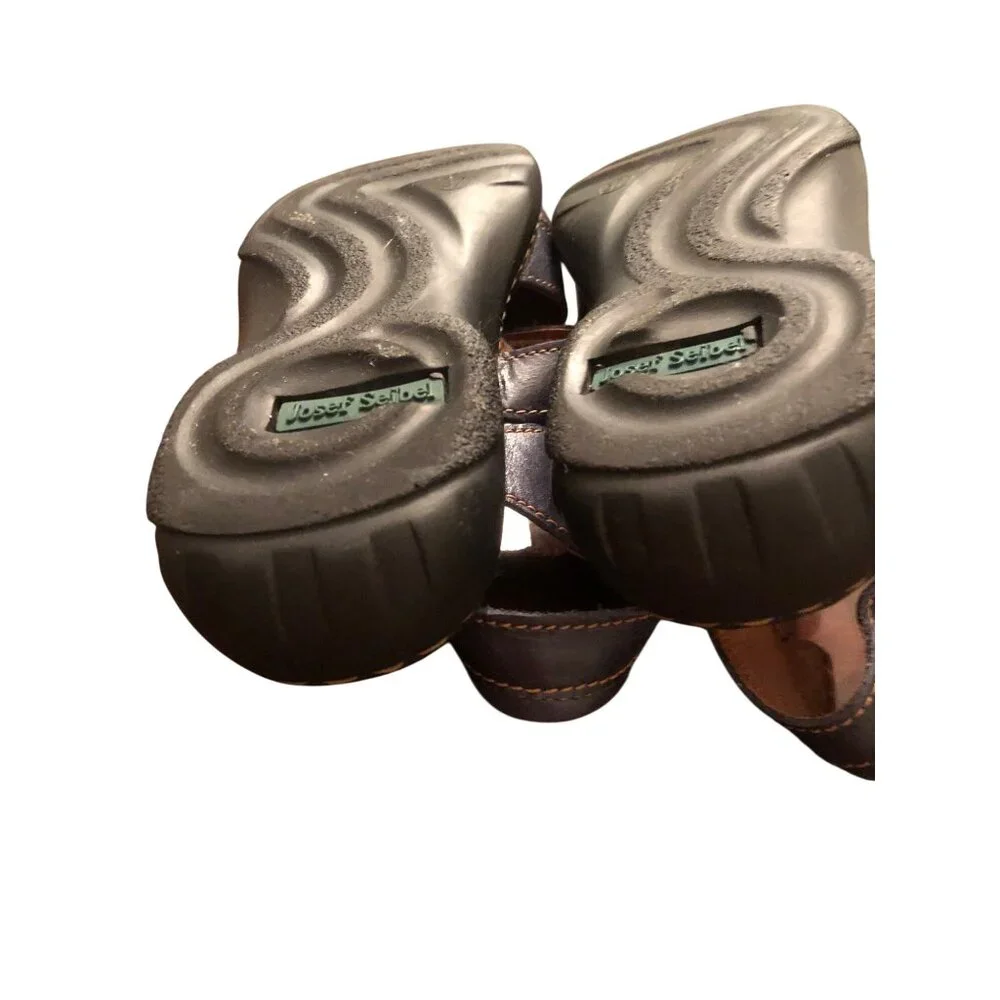 Josef Seibel Navy Leather Sandals With Adjustable Straps & Stitch no Detail Size - Picture 10 of 11